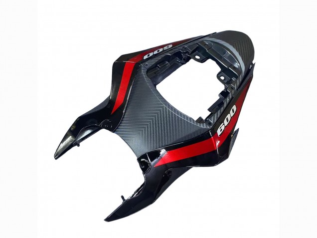 Carena Moto Suzuki GSXR 600 / GSXR 750 2011-2024 - Nero Lucido Forgiato Fibra di Carbonio Argento Rosso