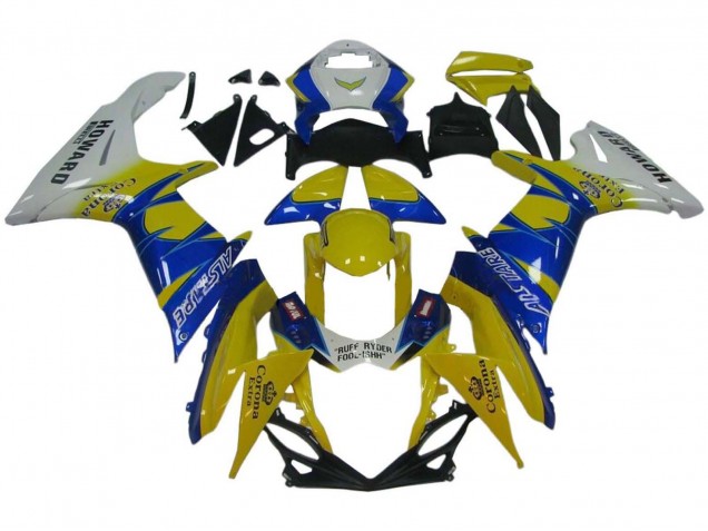 Carena Moto Suzuki GSXR 600 / GSXR 750 2011-2024 - Bianco Giallo Blu Alstare Corona Extra