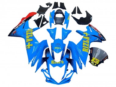 Carena Moto Suzuki GSXR 600 / GSXR 750 2011-2024 - Blu Oro Rosso Nero Rizla Fabbrica