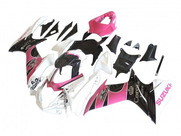 Carena Moto Suzuki GSXR 600 / GSXR 750 2011-2024 - Bianco Rosa Nero Corona