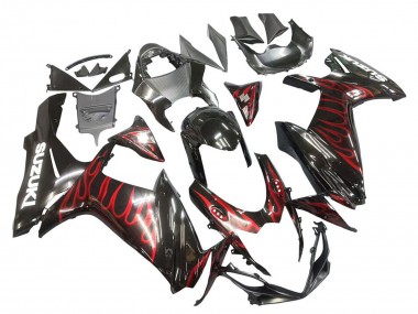 Carena Moto Suzuki GSXR 600 / GSXR 750 2011-2024 - Nero Lucido Rosso Fiamma Fabbrica