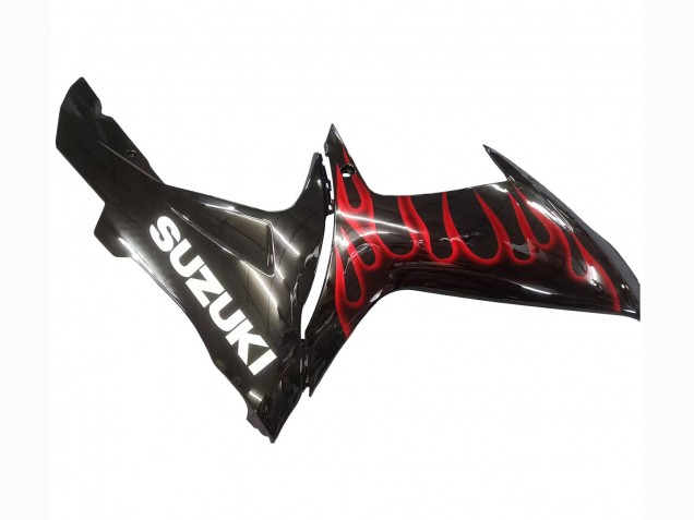 Carena Moto Suzuki GSXR 600 / GSXR 750 2011-2024 - Nero Lucido Rosso Fiamma