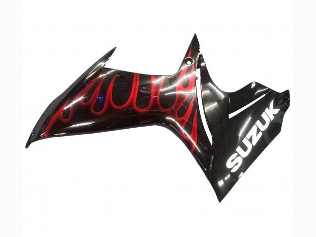 Carena Moto Suzuki GSXR 600 / GSXR 750 2011-2024 - Nero Lucido Rosso Fiamma