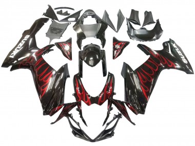 Carena Moto Suzuki GSXR 600 / GSXR 750 2011-2024 - Nero Lucido Rosso Fiamma Fabbrica