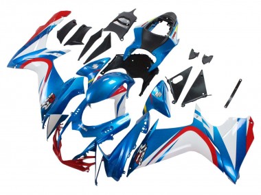 Carena Moto Suzuki GSXR 600 / GSXR 750 2011-2024 - Blu Bianco Rosso Fabbrica