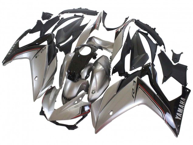 Carena Moto Yamaha YZF R3/R25 2015-2018 - Argento Nero