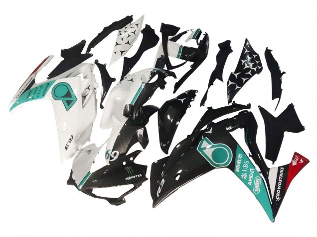 Carena Moto Yamaha YZF R3/R25 2015-2018 - Bianco Verde Nero Lucido