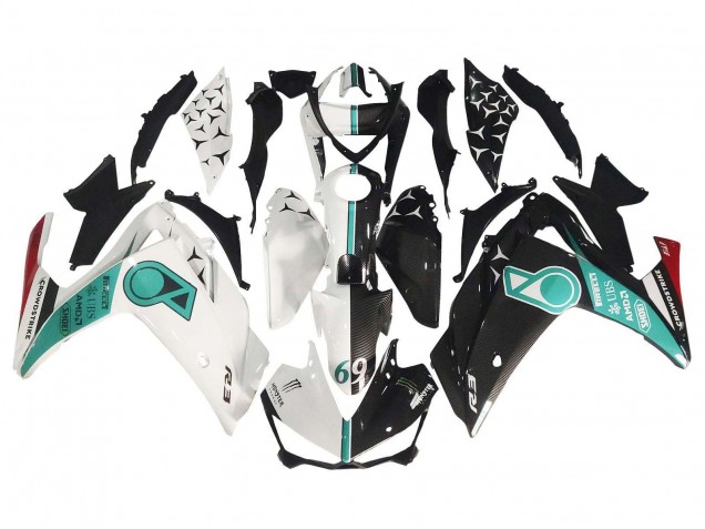 Carena Moto Yamaha YZF R3/R25 2015-2018 - Bianco Verde Nero Lucido