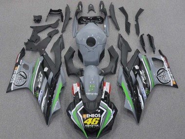 Carena Moto Yamaha YZF R3/R25 2015-2018 - Nardo Grigio Verde Nero ENEOS Mostro 46 Fabbrica