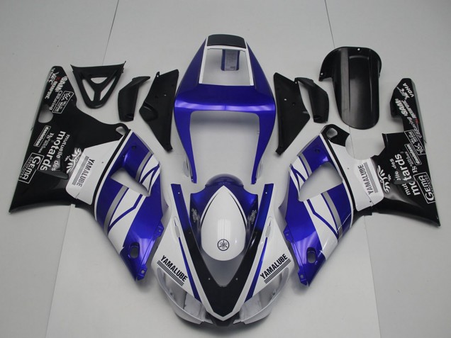 Carena Moto Yamaha YZF R1 1998-1999 - Blu Bianco Nero Lucido Yamalube Motards
