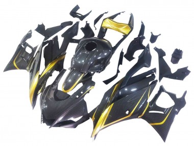 Carena Moto Yamaha YZF R3/R25 2019-2021 - Oro Nero Fibra di Carbonio Fabbrica