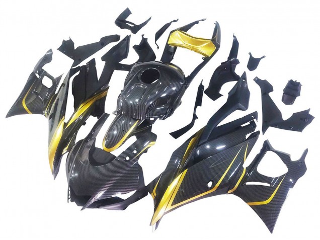 Carena Moto Yamaha YZF R3/R25 2019-2021 - Oro Nero Fibra di Carbonio