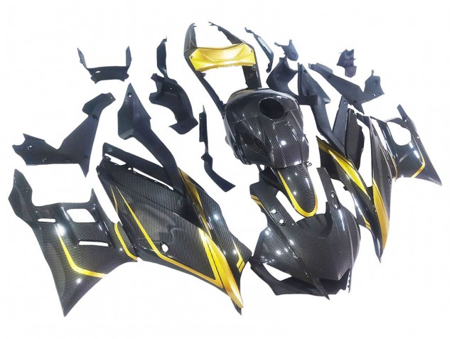 Carena Moto Yamaha YZF R3/R25 2019-2021 - Oro Nero Fibra di Carbonio