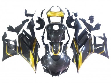 Carena Moto Yamaha YZF R3/R25 2019-2021 - Oro Nero Fibra di Carbonio Fabbrica
