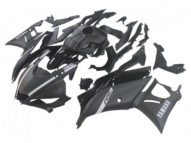 Carena Moto Yamaha YZF R3/R25 2019-2021 - Nero Opaco Argento