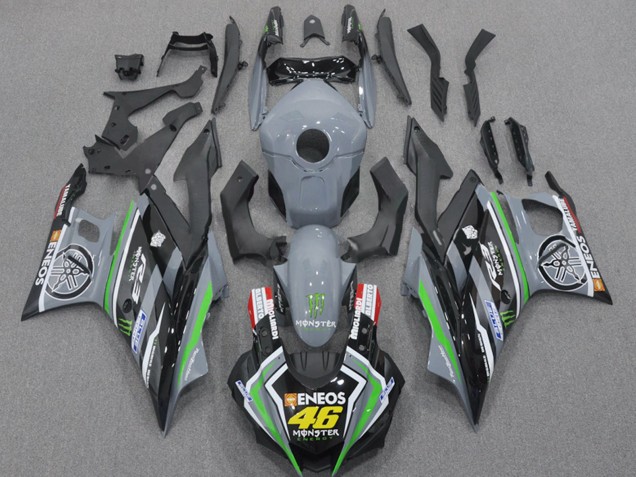 Carena Moto Yamaha YZF R3/R25 2022-2024 - Nardo Grigio Verde Nero Mostro ENEOS 46