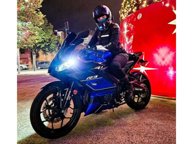 Carena Moto Yamaha YZF R3/R25 2022-2024 - Blu Nero Lucido