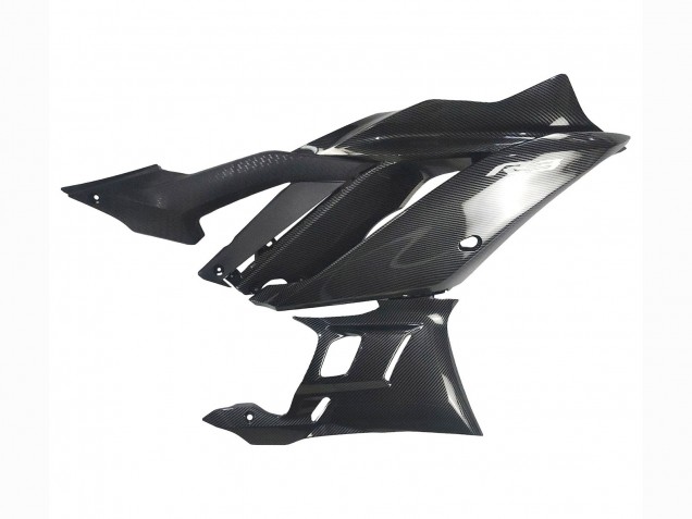 Carena Moto Yamaha YZF R3/R25 2022-2024 - Nero Fibra di Carbonio Stile Argento Blu