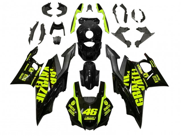 Carena Moto Yamaha YZF R3/R25 2022-2024 - Nero Verde ENEOS 46