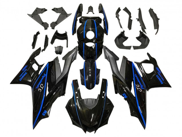Carena Moto Yamaha YZF R3/R25 2022-2024 - Nero Lucido Blu