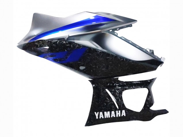 Carena Moto Yamaha YZF R3/R25 2022-2024 - Marmo Nero Argento Blu Forgiato Fibra di Carbonio Stile
