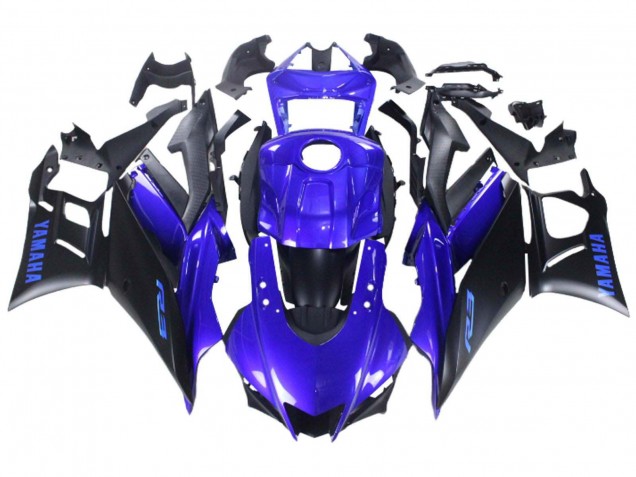 Carena Moto Yamaha YZF R3/R25 2022-2024 - Blu Nero Opaco