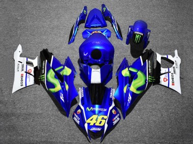 Carena Moto Yamaha YZF R3/R25 2022-2024 - Blu Bianco Nero Verde Mostro MoviStar Yamalube ENEOS 46 Fabbrica