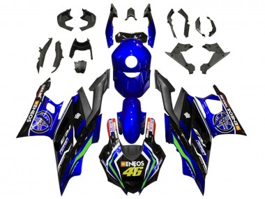 Carena Moto Yamaha YZF R3/R25 2022-2024 - Blu Verde Nero ENEOS 46 Fabbrica