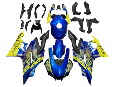 Carena Moto Yamaha YZF R3/R25 2022-2024 - Giallo Blu Nero Opaco 93 Fabbrica