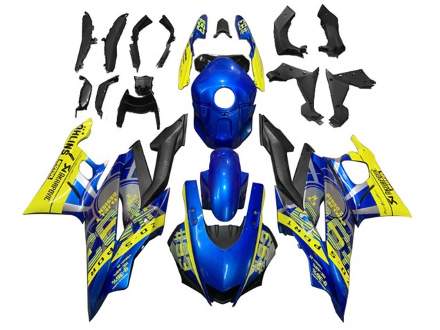 Carena Moto Yamaha YZF R3/R25 2022-2024 - Giallo Blu Nero Opaco 93