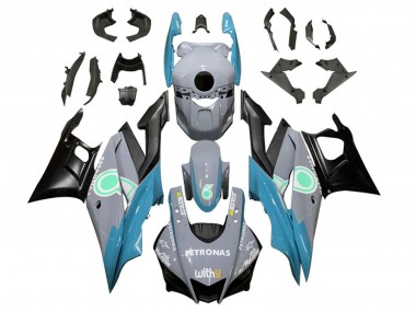 Carena Moto Yamaha YZF R3/R25 2022-2024 - Nardo Grigio Blu Verde Nero Petronas Fabbrica