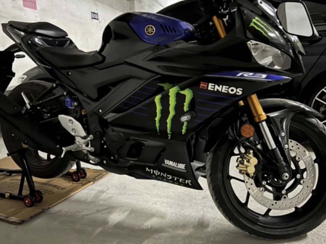 Carena Moto Yamaha YZF R3/R25 2022-2024 - Blu Nero Verde Mostro Yamalube ENEOS
