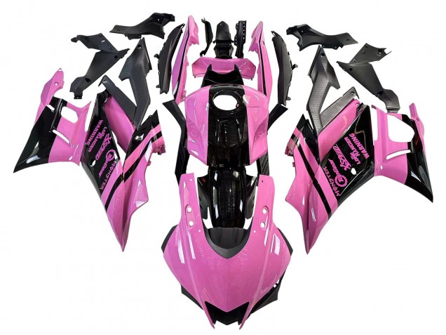 Carena Moto Yamaha YZF R3/R25 2022-2024 - Rosa Nero Lucido Mostro