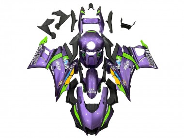 Carena Moto Yamaha YZF R3/R25 2022-2024 - Viola Verde Giallo Trick Star EVA Corsa 21 Fabbrica