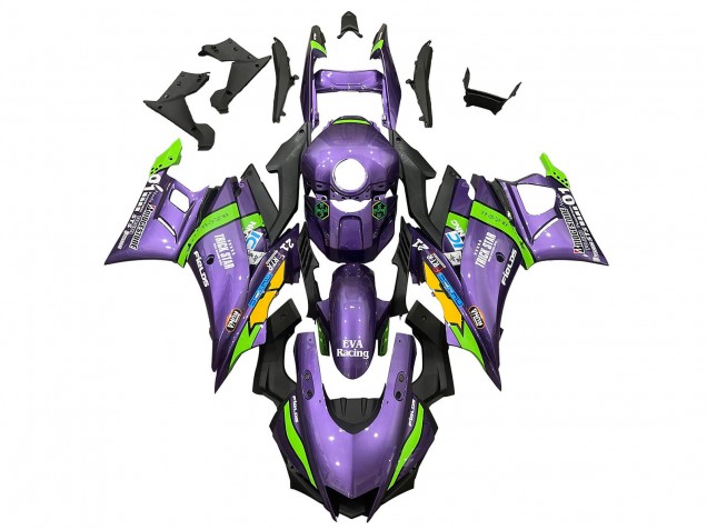 Carena Moto Yamaha YZF R3/R25 2022-2024 - Viola Verde Giallo Trick Star EVA Corsa 21