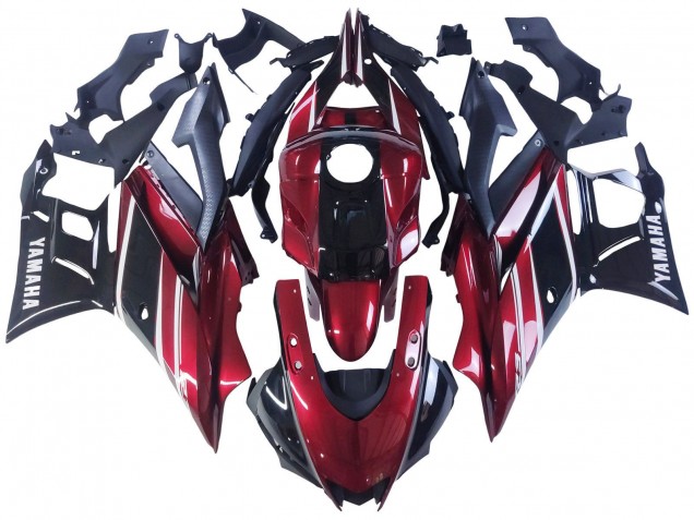 Carena Moto Yamaha YZF R3/R25 2022-2024 - Rosso Bianco Nero Lucido