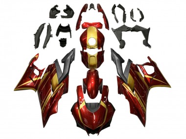 Carena Moto Yamaha YZF R3/R25 2022-2024 - Rosso Oro Nero Opaco Fabbrica