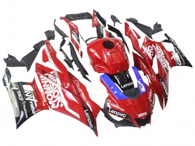 Carena Moto Yamaha YZF R3/R25 2022-2024 - Rosso Blu Nero Lenovo Valsir Fabbrica