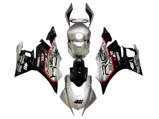 Carena Moto Yamaha YZF R3/R25 2022-2024 - Argento Rosso Nero 46
