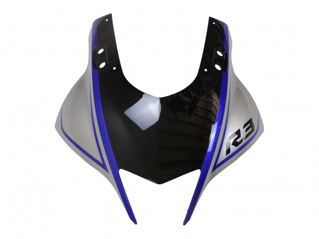 Carena Moto Yamaha YZF R3/R25 2022-2024 - Argento Blu Nero Lucido