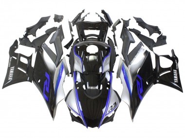 Carena Moto Yamaha YZF R3/R25 2022-2024 - Argento Blu Nero Lucido Fabbrica