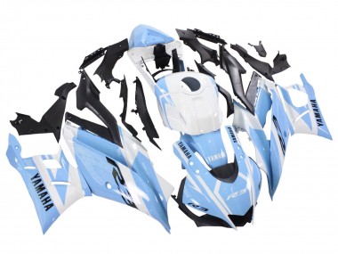 Carena Moto Yamaha YZF R3/R25 2022-2024 - Bianco Azzurro Chiaro Fabbrica