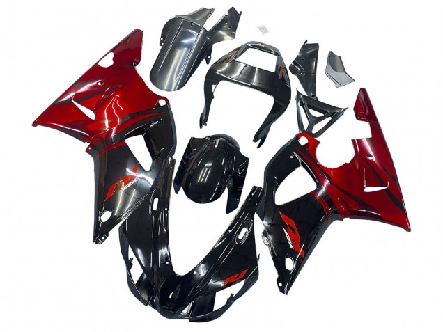 Carena Moto Yamaha YZF 1000 R1 1998-1999 - Nero Lucido Rosso