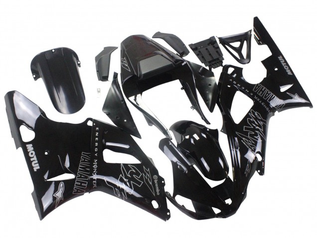 Carena Moto Yamaha YZF 1000 R1 2000-2001 - Nero Lucido Bianco Mostro Motul