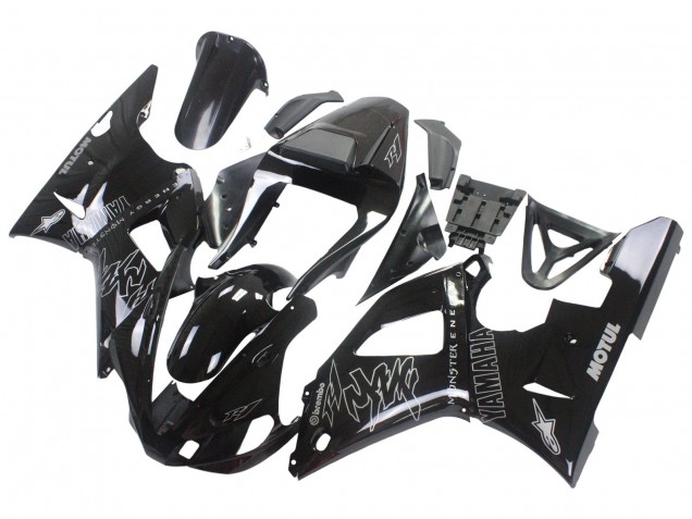 Carena Moto Yamaha YZF 1000 R1 2000-2001 - Nero Lucido Bianco Mostro Motul