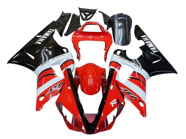 Carena Moto Yamaha YZF 1000 R1 2000-2001 - Rosso Bianco Nero Lucido