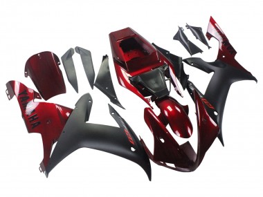 Kit Carena Moto Yamaha YZF 1000 R1 2002-2003 - Rosso Nero Opaco Fabbrica