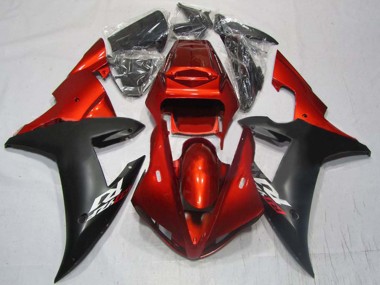 Carena Moto Yamaha YZF 1000 R1 2002-2003 - Rosso Nero Opaco Fabbrica