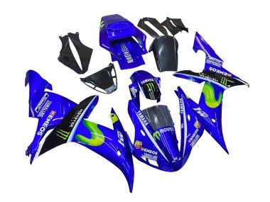 Carena Moto Yamaha YZF 1000 R1 2002-2003 - Blu Nero Verde MoviStar ENEOS Mostro Fabbrica