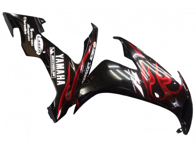 Carena Moto Yamaha YZF 1000 R1 2004-2006 - Nero Lucido Rosso Fiamma